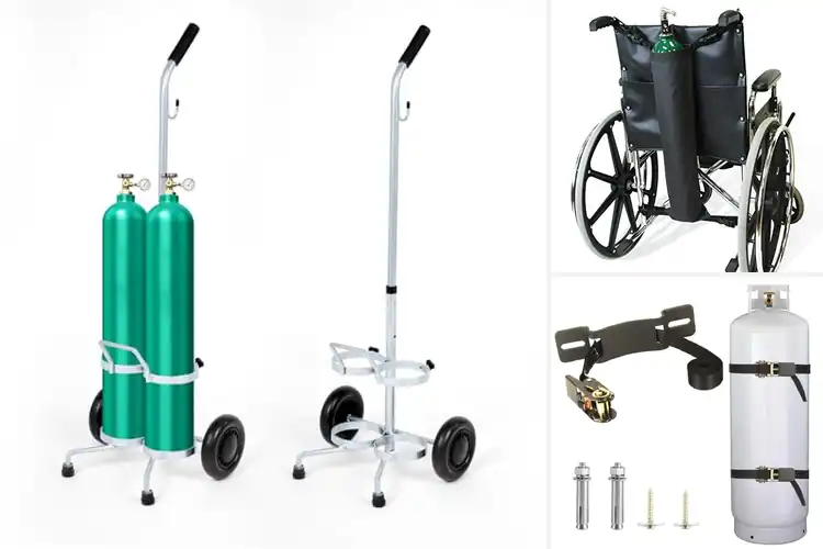 Detailed view of best adjustable cylinder tank holders