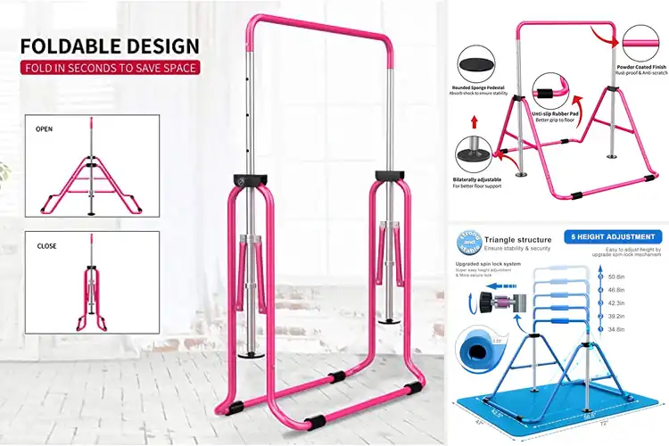 Detailed view of Best Adjustable Gymnastics Bars: Safe, Fun Home Gym for Kids