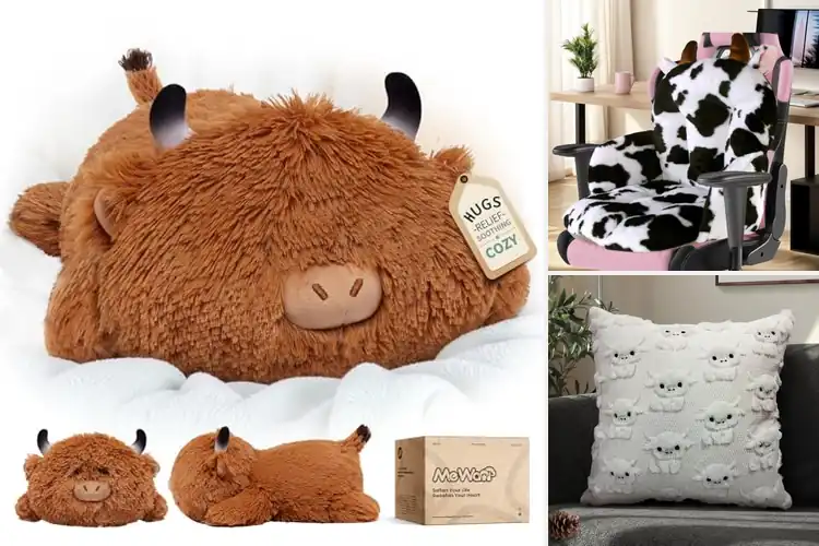 Detailed view of Best Cute Cow Decor Pillows