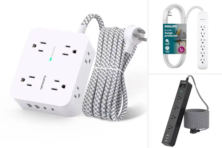 Detailed view of Best Durability Braided Cord Power Strip