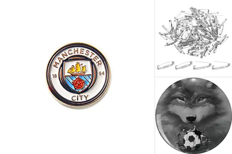 Detailed view of Best Football Badge Pin White Silver