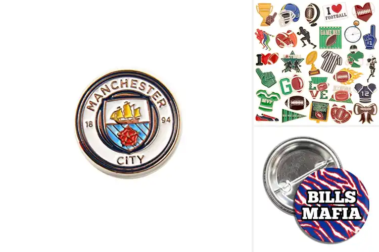 Detailed view of Best Football Crest Pin Button