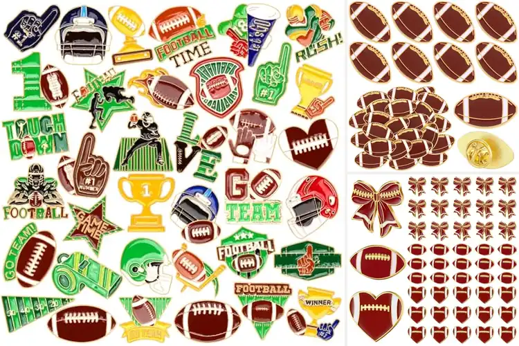 Detailed view of Best Football Pin Buttons