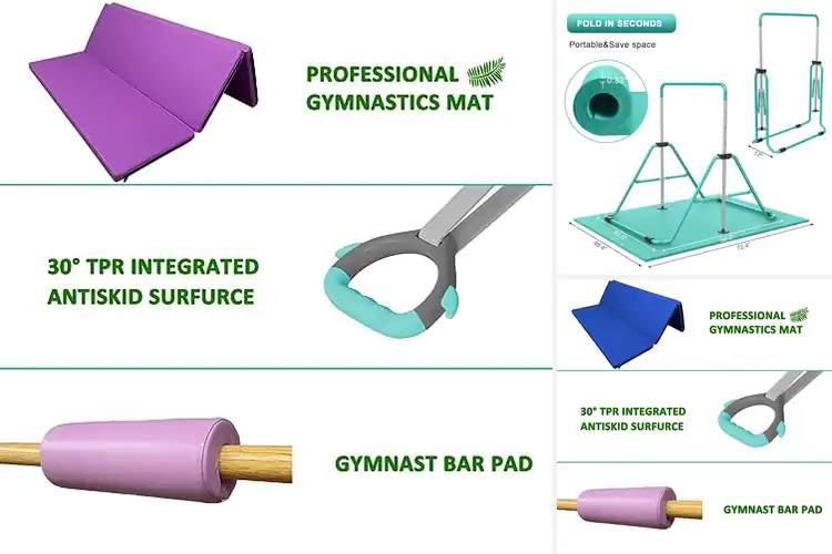 Detailed view of Best Gymnastics Bar With Safety Pad And Rings