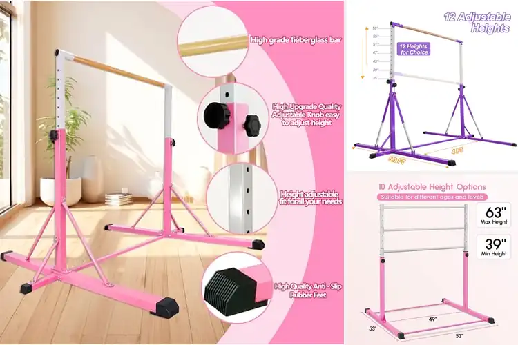 Detailed view of Best Kids Gymnastic Bar For Ages 3 To 15