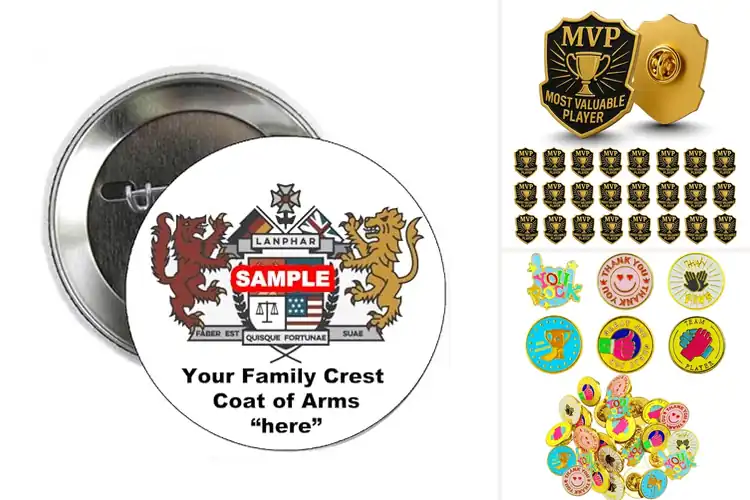 Detailed view of Best Team Crest Pin Button: Show Your Pride